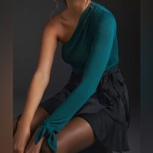 Maeve Knit One-Shoulder Long Sleeve Top